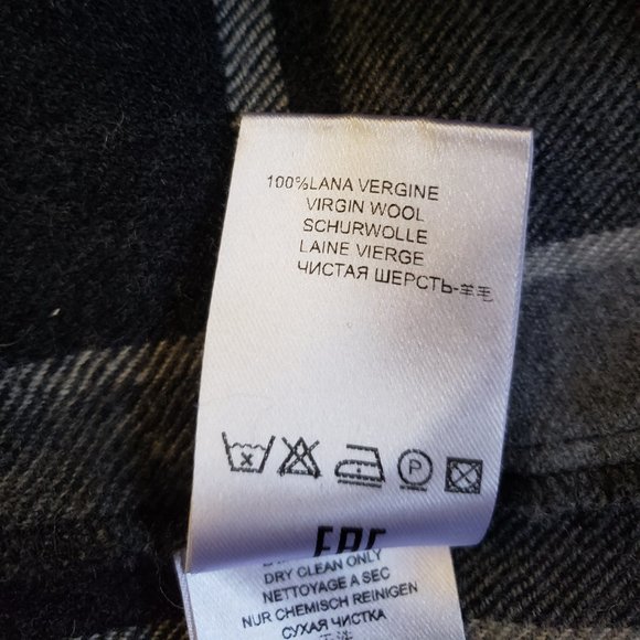 Pietro Brunelli Milano Italy Gray Maroon Plaid Bateau Wool Shift Dress Academia - Picture 14 of 16